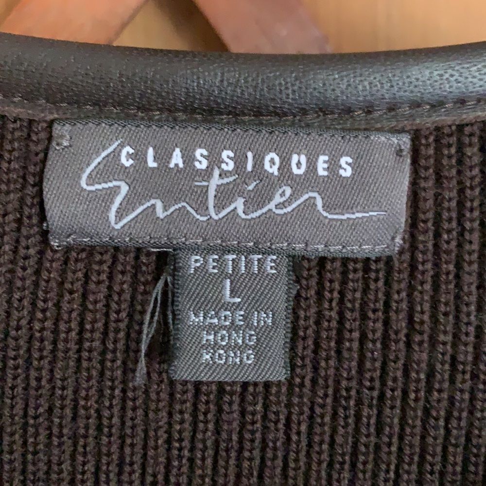 Classiques Entier brown ribbed wool leather panel jacket - Picture 2 of 9